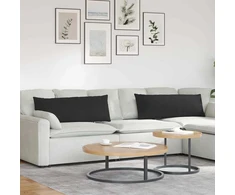 Sofa Pagalvės 2 vnt. audinys Juoda 120 x 40 cm