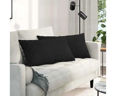 Sofa Pagalvės 2 pcs Juoda 80 x 40 cm audinys