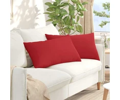 Sofa Pagalvės 2 vnt. audinys Raudona 80 x 40 cm