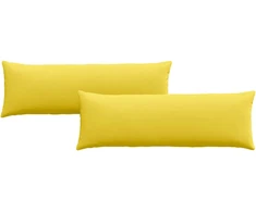 Sofa Pagalvės 2 pcs Šviesi geltona 120 x 40 cm audinys