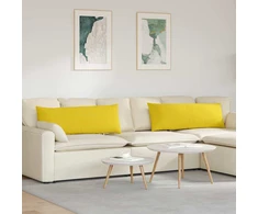 Sofa Pagalvės 2 pcs Šviesi geltona 120 x 40 cm audinys