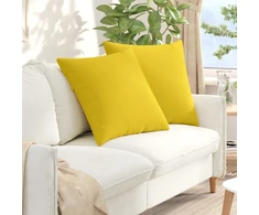 Sofa Pagalvės 2 pcs Šviesi geltona 60 x 60 cm audinys