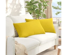 Sofa Pagalvės 2 vnt. audinys Šviesi geltona 80 x 40 cm