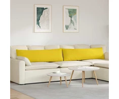 Sofa Pagalvės 2 pcs Šviesi geltona 145 x 40 cm audinys