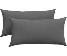 Sofa Pagalvės 2 vnt. audinys Tamsiai pilka 80 x 40 cm