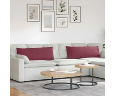 Sofa Pagalvės 2 pcs Vyno raudona 120 x 40 cm audinys