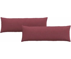 Sofa Pagalvės 2 pcs Vyno raudona 120 x 40 cm audinys