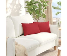 Sofa Pagalvės 2 vnt. audinys Raudona 50 x 30 cm