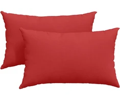 Sofa Pagalvės 2 vnt. audinys Raudona 50 x 30 cm