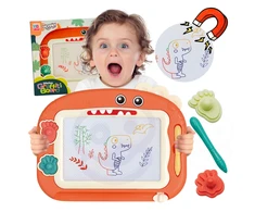 Spalvota magnetinė piešimo lenta su dino spaudukais WOOPIE