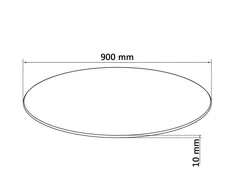 Stalviršis, grūdintas stiklas, apvalus, 900 mm