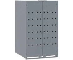 Stoginė trim konteineriams, pilka, 207x79x117cm, plienas