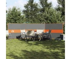 Stovyklavimo uždanga nuo vėjo, pilka ir oranžinė, 490x123 cm