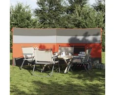 Stovyklavimo uždanga nuo vėjo, pilka ir oranžinė, 340x130 cm