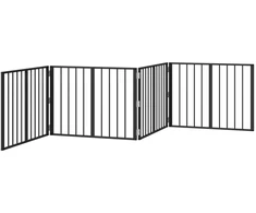 Šunų vartai 4 vnt. Juoda 80 x 60 cm Galvanizuotas plienas