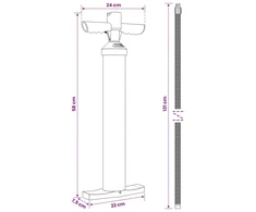 SUP rankinė pompa su manometru Juoda 24 x 7,5 x 58 cm PP