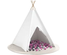 Teepee palapinė Balta 120 x 120 x 150 cm Audinys ir plastikas
