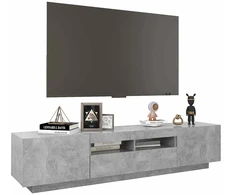 TV staliukas Televizoriaus spintelė su LED, betono pilka, 180x35x40cm