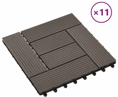 Terasinė Plytelė 11 pcs Tamsiai rudas 30 x 30 cm MPK