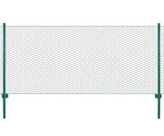 Tinklinė tvora iš vielos su stulpais, žalios sp., 25x0,5 m