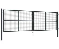 Tinkliniai sodo vartai, pilki, 400x175cm, galvanizuotas plienas