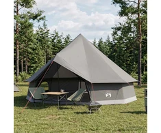Tipi palapinė 10 asmeniui Ruda Pilka Poliesteris ir plienas