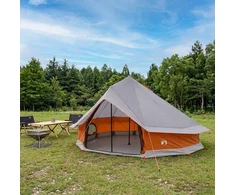 Tipi palapinė 18 asmeniui Pilka ir oranžinė