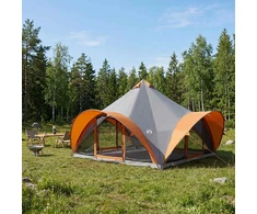 Tipi palapinė su stogu Pilka ir oranžinė 18 žmonių
