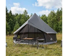 Tipi palapinė 6 asmeniui Ruda Pilka Poliesteris ir plienas