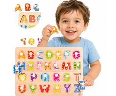 Tooky Toys „Taky Toy Puzzle Montessori“ dėlionė su kaiščių abėcėle
