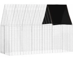 Triušių narvas Sidabro 300 x 100 x 210 cm Cinkuota plienas