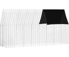 Triušių narvas Sidabro 400 x 100 x 210 cm Cinkuota plienas