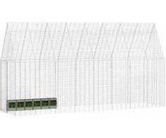 Triušių narvas Sidabro 400 x 100 x 210 cm Cinkuota plienas