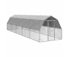 vištienos bėgimas su stogu 2,5x10x2,25 m cinkuoto plieno