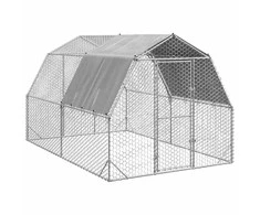 vištienos bėgimas su stogu 2,5x4x2,25 m cinkuoto plieno