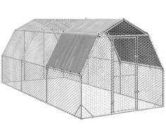 vištienos bėgimas su stogu 2,5x6x2,25 m cinkuoto plieno