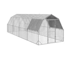 vištienos bėgimas su stogu 2,5x8x2,25 m cinkuoto plieno