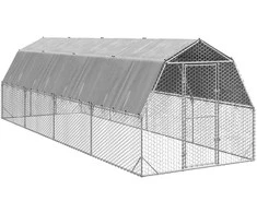 vištienos bėgimas su stogu 2,5x8x2,25 m cinkuoto plieno