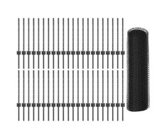 Hexagonal Fence with Post 100 x 0,5 m PVC dengtas plienas Pilka