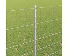 Lauko laukinė tvora su stulpais 25 x 1,6 m Sidabrinė Tinklelis