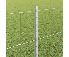 Lauko laukinė tvora su stulpais 25 x 0,8 m Sidabrinė Tinklelis
