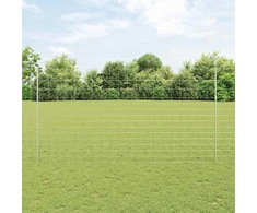 Lauko laukinė tvora su stulpais 25 x 1,6 m Sidabrinė Tinklelis
