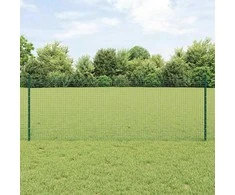 Suvirintas vielos tvora su stulpeliais 50 x 0,8 m Žalia