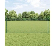 Suvirintas vielos tvora su stulpeliais 25 x 0,8 m Žalia