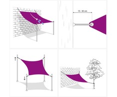 Uždanga nuo saulės, terakota spalvos, 7x7m, HDPE, 160g/m²