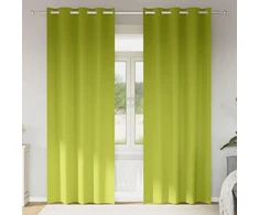 Užuolaidos su žiedais, blokuojančios šviesą 2 pcs Žalia