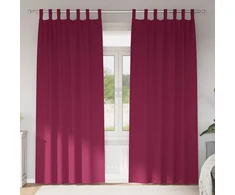 Užuolaidos su žiedais, blokuojančios šviesą 2 pcs Vyno raudona