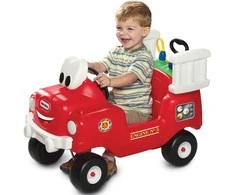 Vaikiškas stumiamas gaisrinės automobilis Little Tikes su vandens pompa
