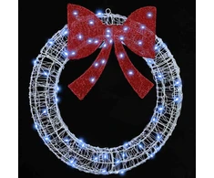 Vainikas 60 LED Šalta balta 76 x 76 x 8,5 cm Akrilas