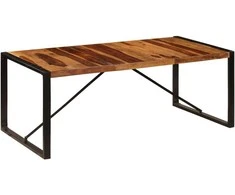 Valgomojo stalas, 200x100x75cm, rausv. dalb. medienos masyvas